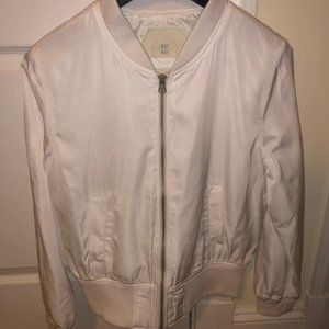White Anthropologie Bomber Jacket